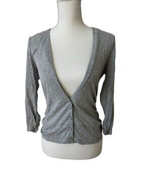 WHITE HOUSE BLACK MARKET WHBM Gray Lightweight Button Down Size S